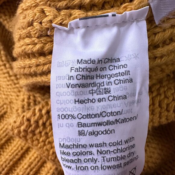 J.Crew Always Oarsman Roll Neck Sweater Womens Small Mustard 100% Cotton Knitted - Picture 6 of 9